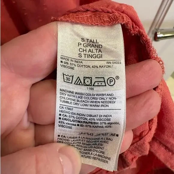 Old Navy Size Small TALL Waist-Defined Puff-Sleeve Clip-Dot Midi Dress - Picture 6 of 6